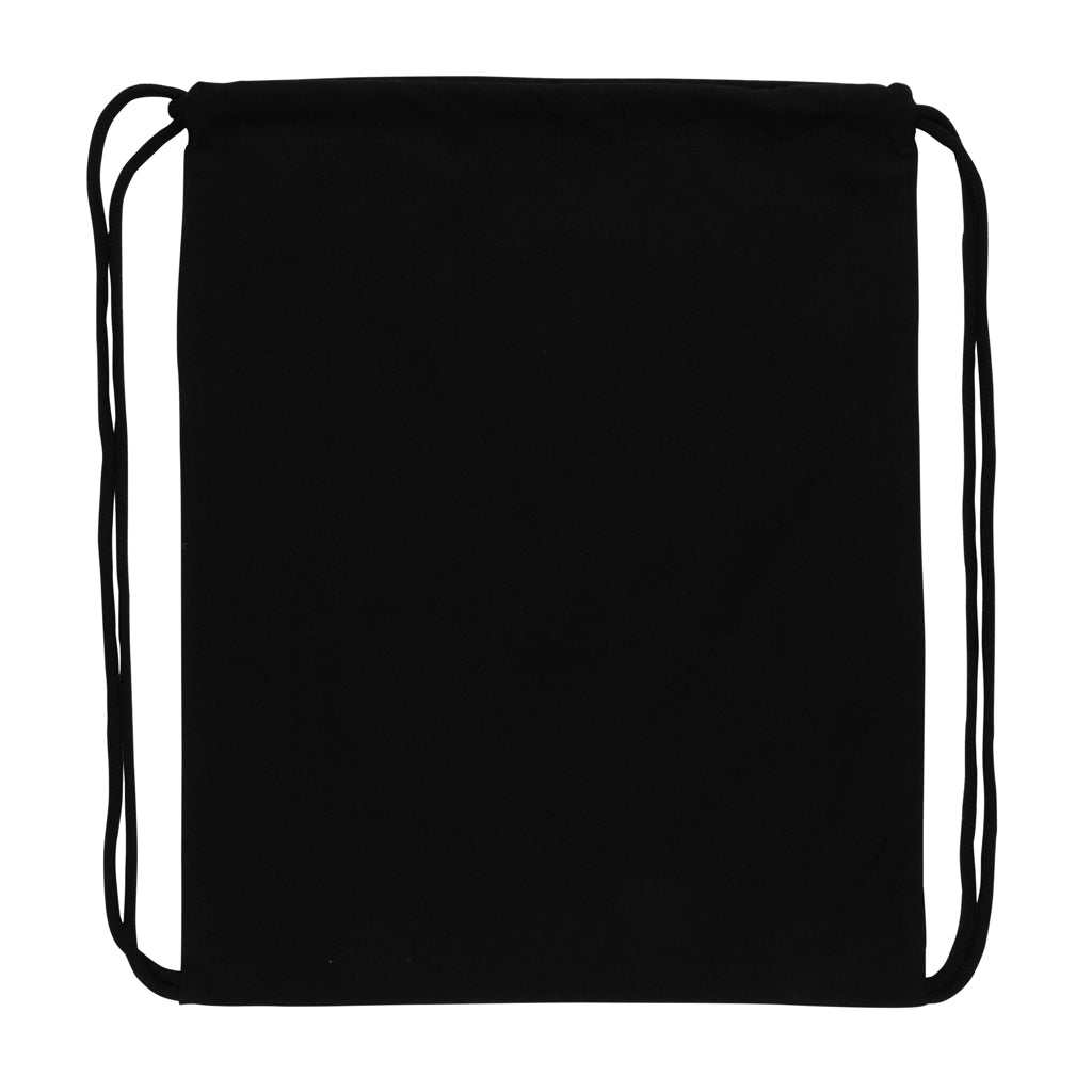 Impact AWARE™ recycled cotton drawstring backpack 145g - Black