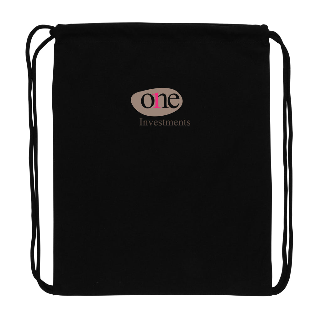Impact AWARE™ recycled cotton drawstring backpack 145g - Black