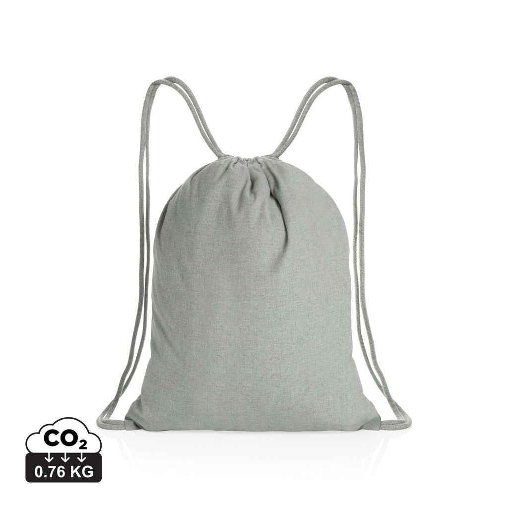 Impact AWARE™ recycled cotton drawstring backpack 145g - Grey