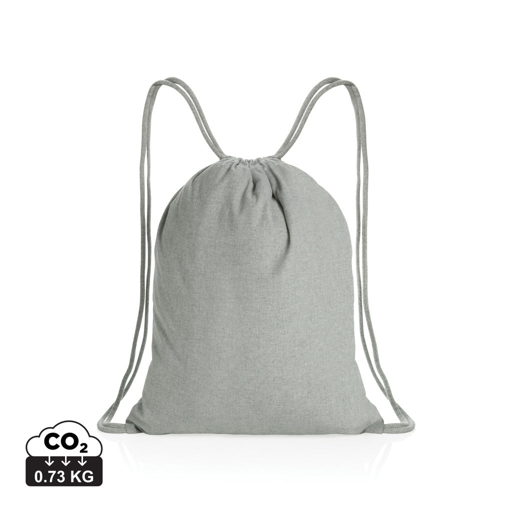 Impact AWARE™ recycled cotton drawstring backpack 145g - Grey