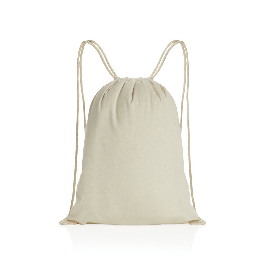 Impact AWARE™ recycled cotton drawstring backpack 145g - Off White