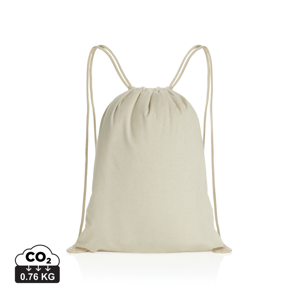 Impact AWARE™ recycled cotton drawstring backpack 145g - Off White
