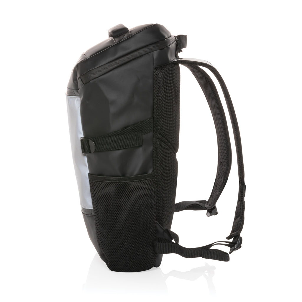 PU high visibility easy access 15.6' laptop backpack - Black