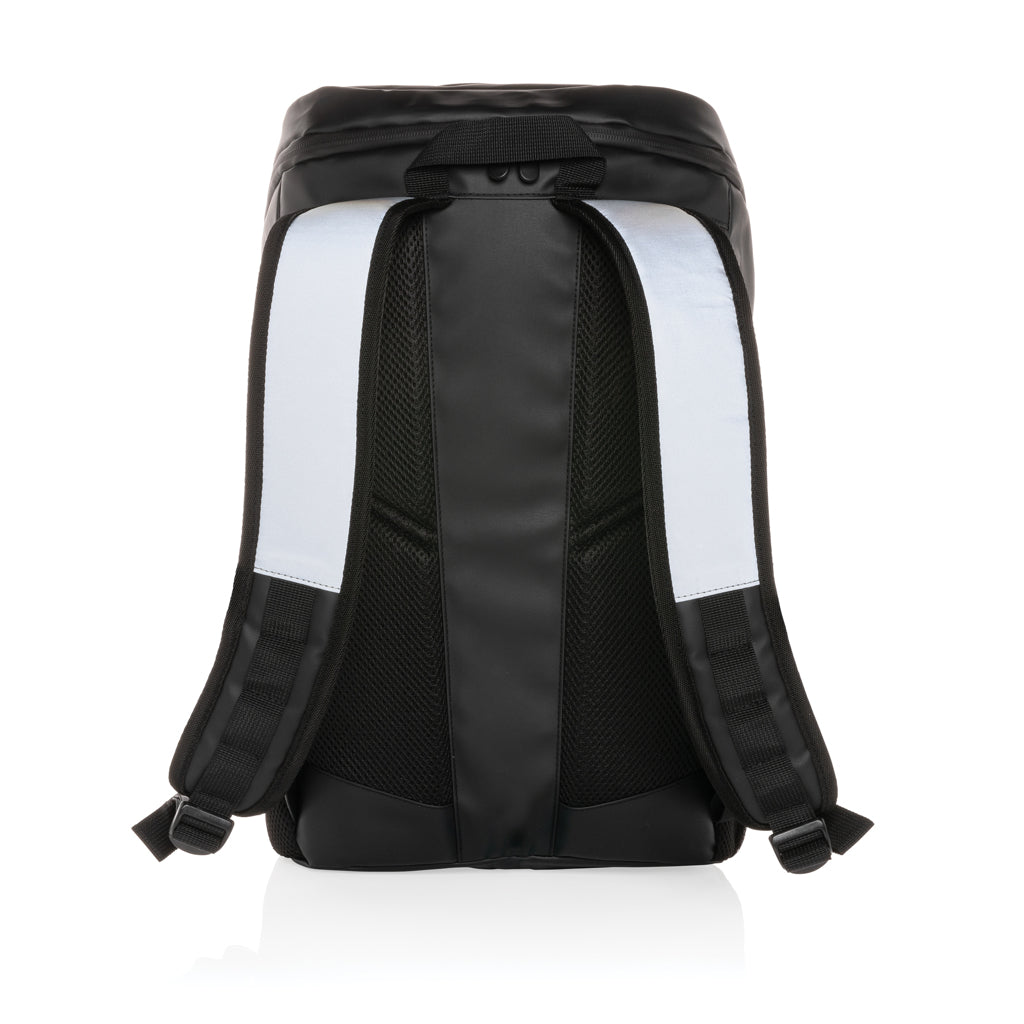 PU high visibility easy access 15.6' laptop backpack - Black