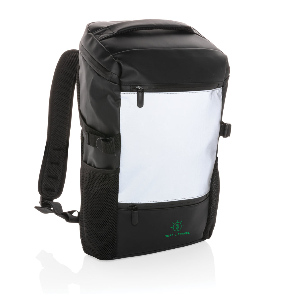 PU high visibility easy access 15.6' laptop backpack - Black