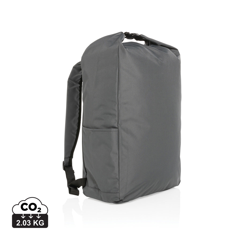 Impact AWARE™ RPET lightweight rolltop backpack - Anthracite
