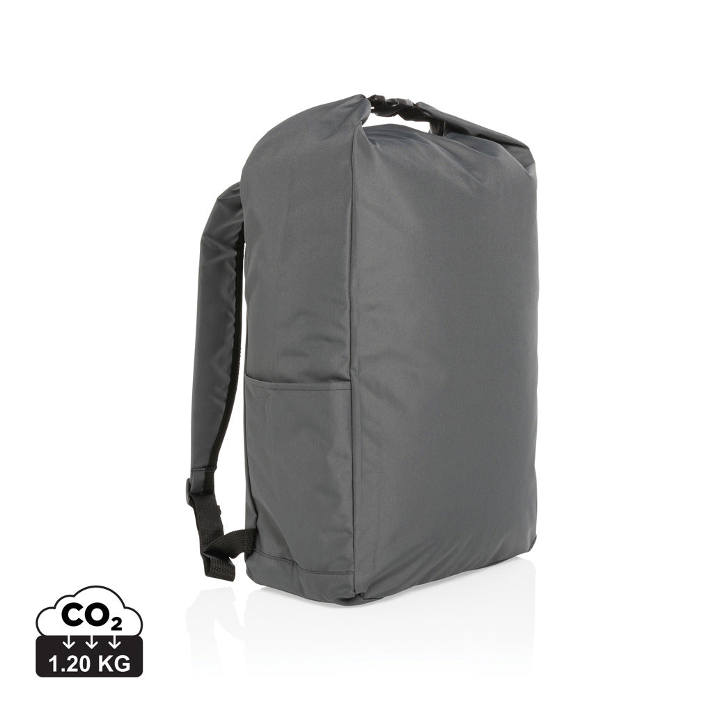 Impact AWARE™ RPET lightweight rolltop backpack - Anthracite