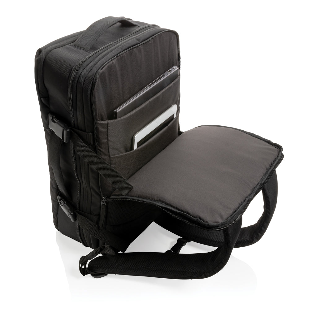 Swiss Peak AWARE™ RPET 15.6' expandable weekend backpack - Black
