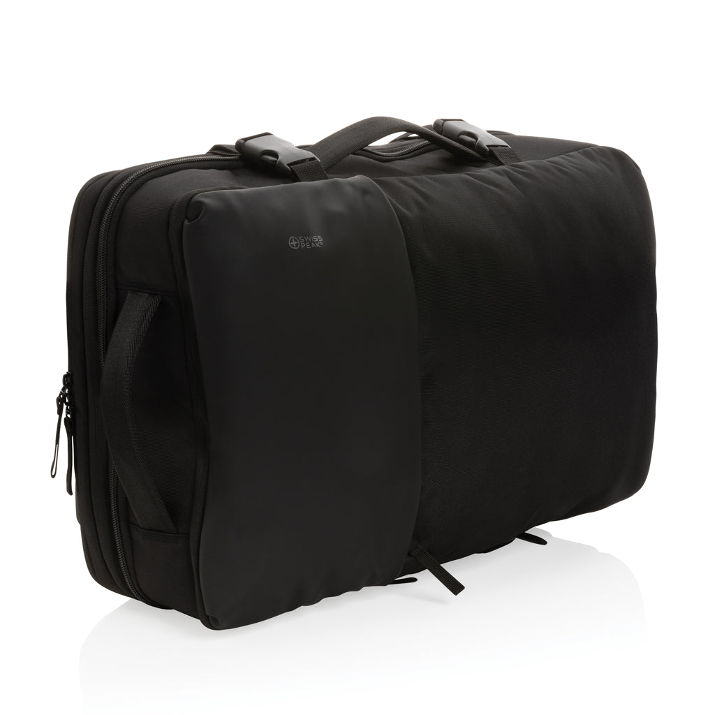 Swiss Peak AWARE™ RPET 15.6' expandable weekend backpack - Black