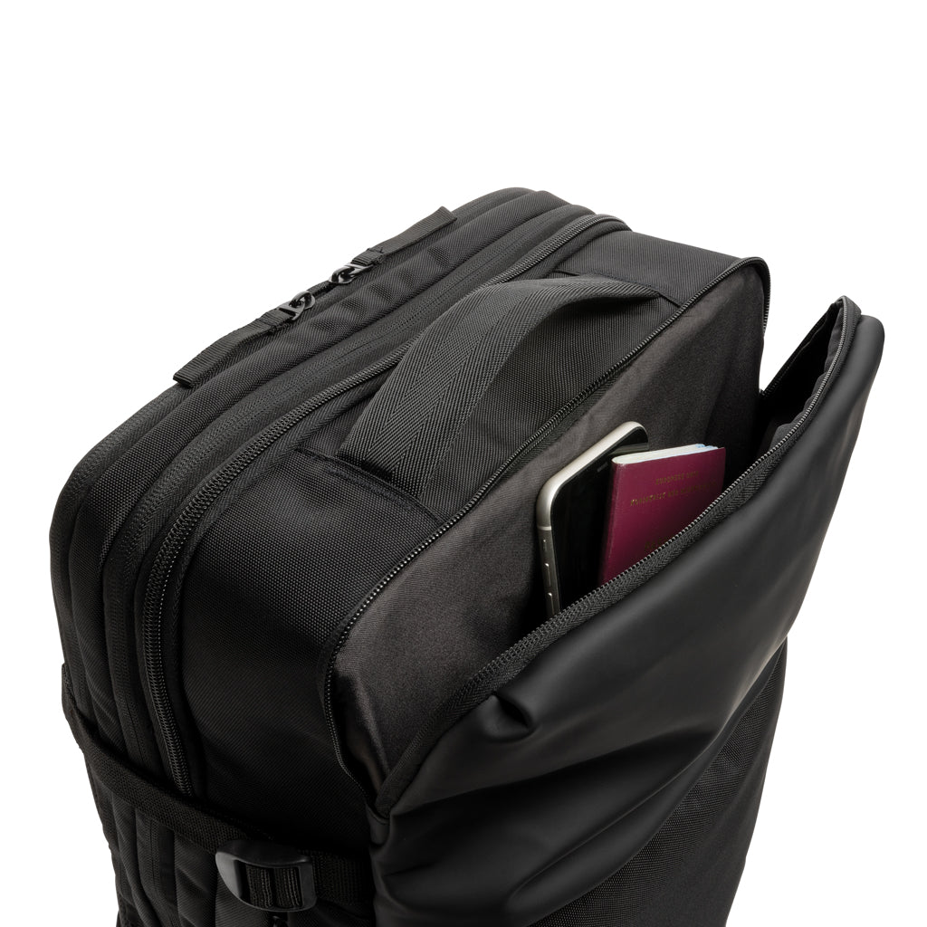 Swiss Peak AWARE™ RPET 15.6' expandable weekend backpack - Black