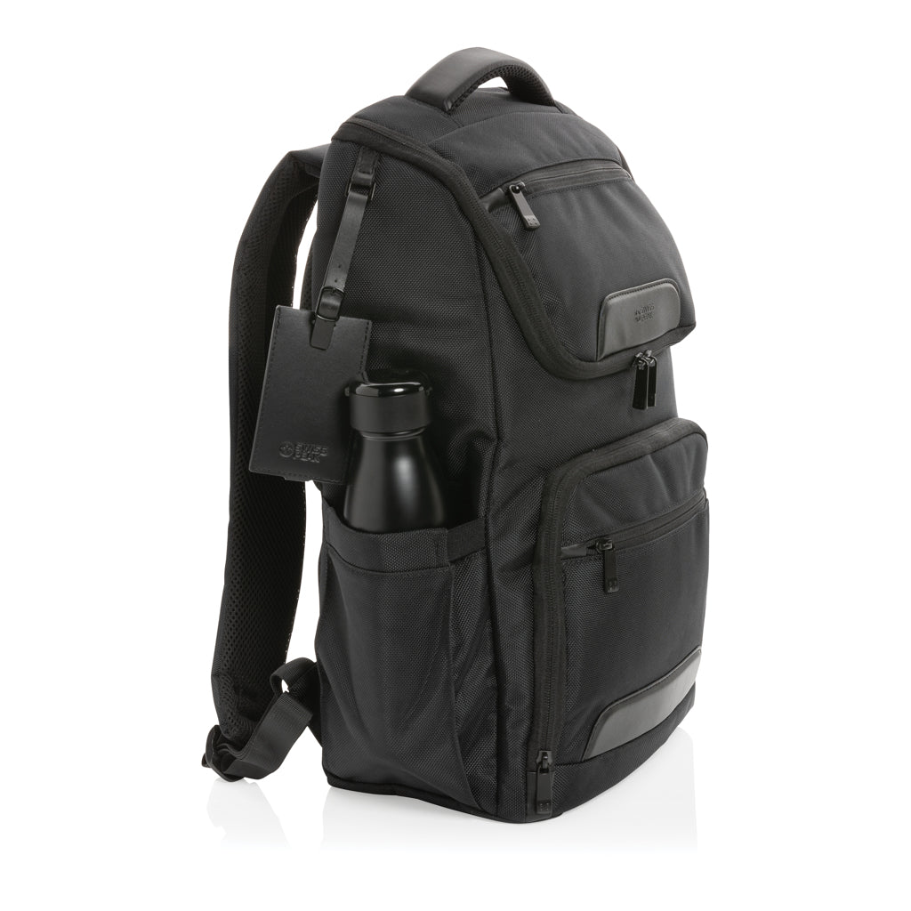 Swiss Peak AWARE™ RPET Voyager 15.6' laptop backpack - Black