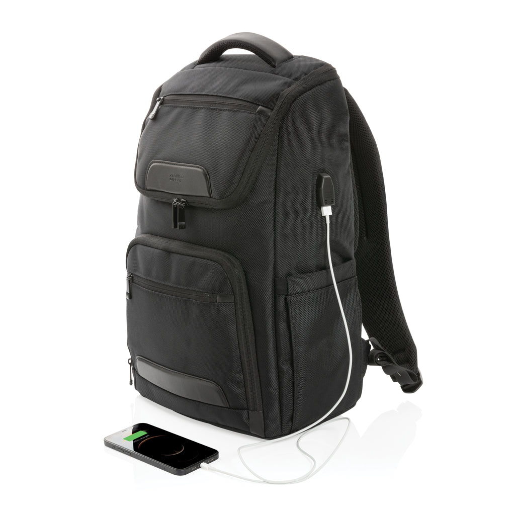 Swiss Peak AWARE™ RPET Voyager 15.6' laptop backpack - Black