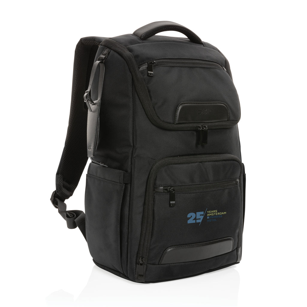 Swiss Peak AWARE™ RPET Voyager 15.6' laptop backpack - Black