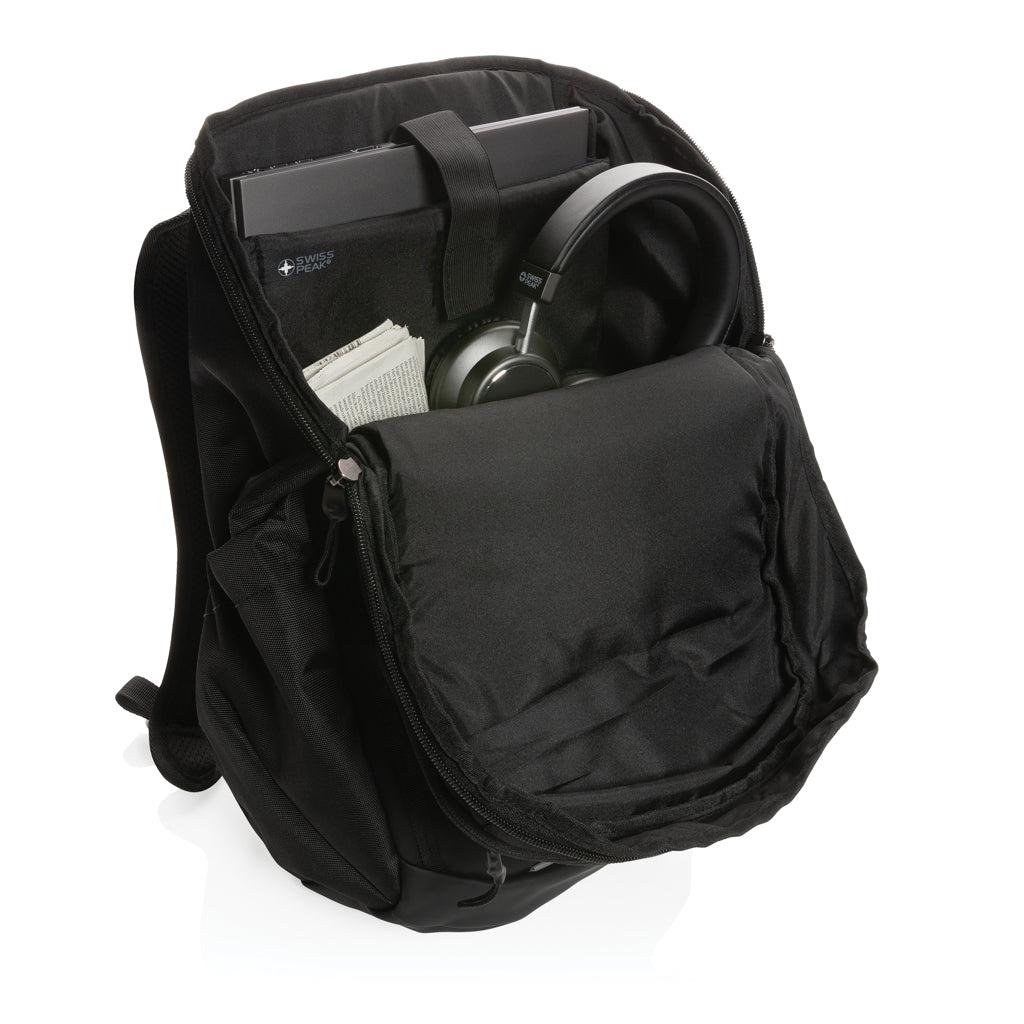 Swiss Peak AWARE™ RPET 15.6 inch business backpack - Black