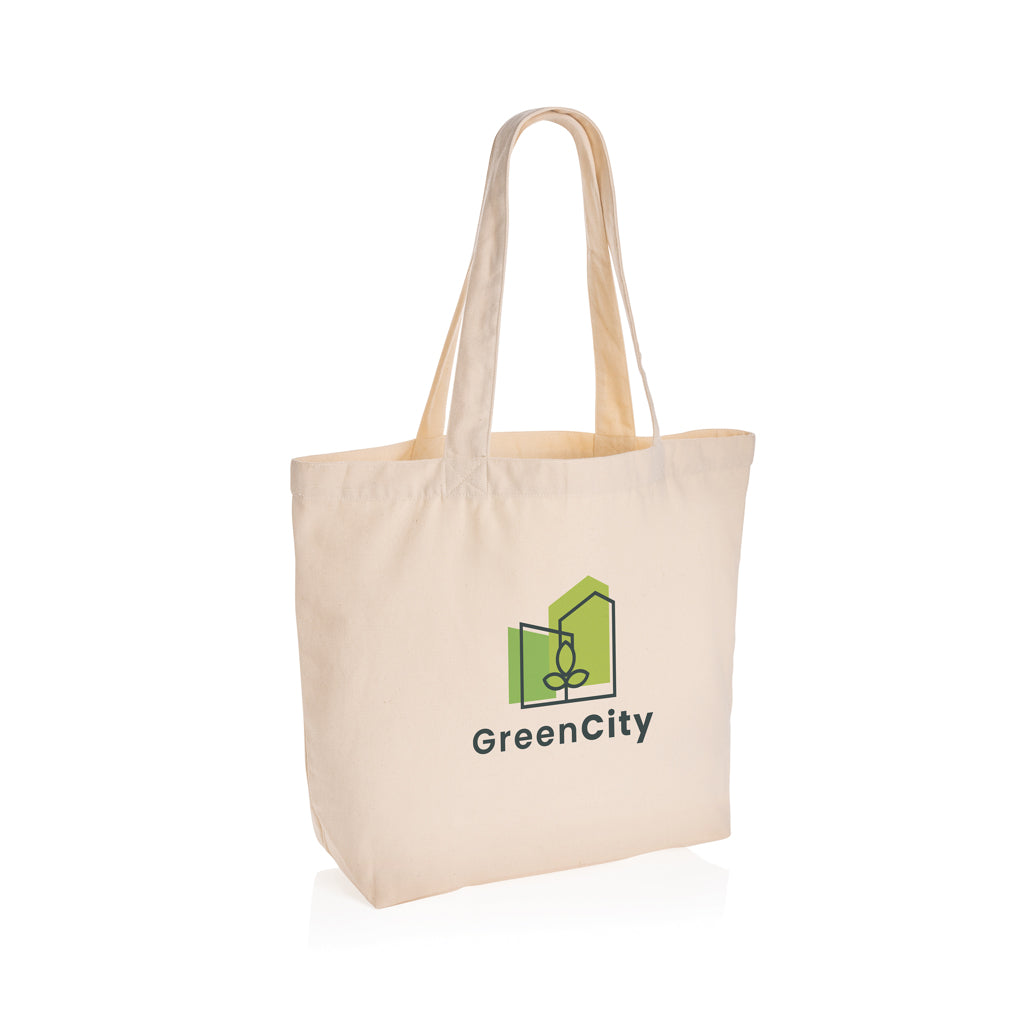 Impact Aware™ 240 gsm rcanvas shopper w/pocket undyed - Off White