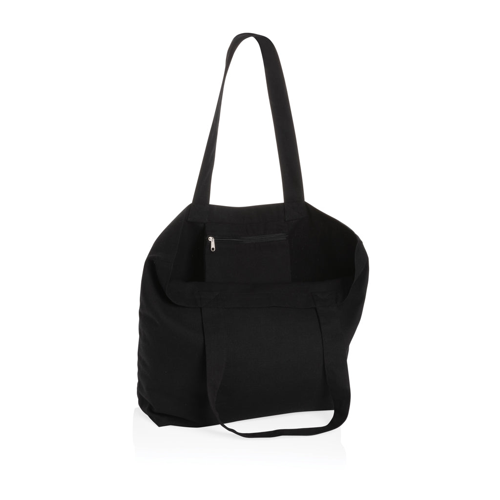 Impact Aware™ 240 gsm rcanvas shopper w/pocket undyed - Black