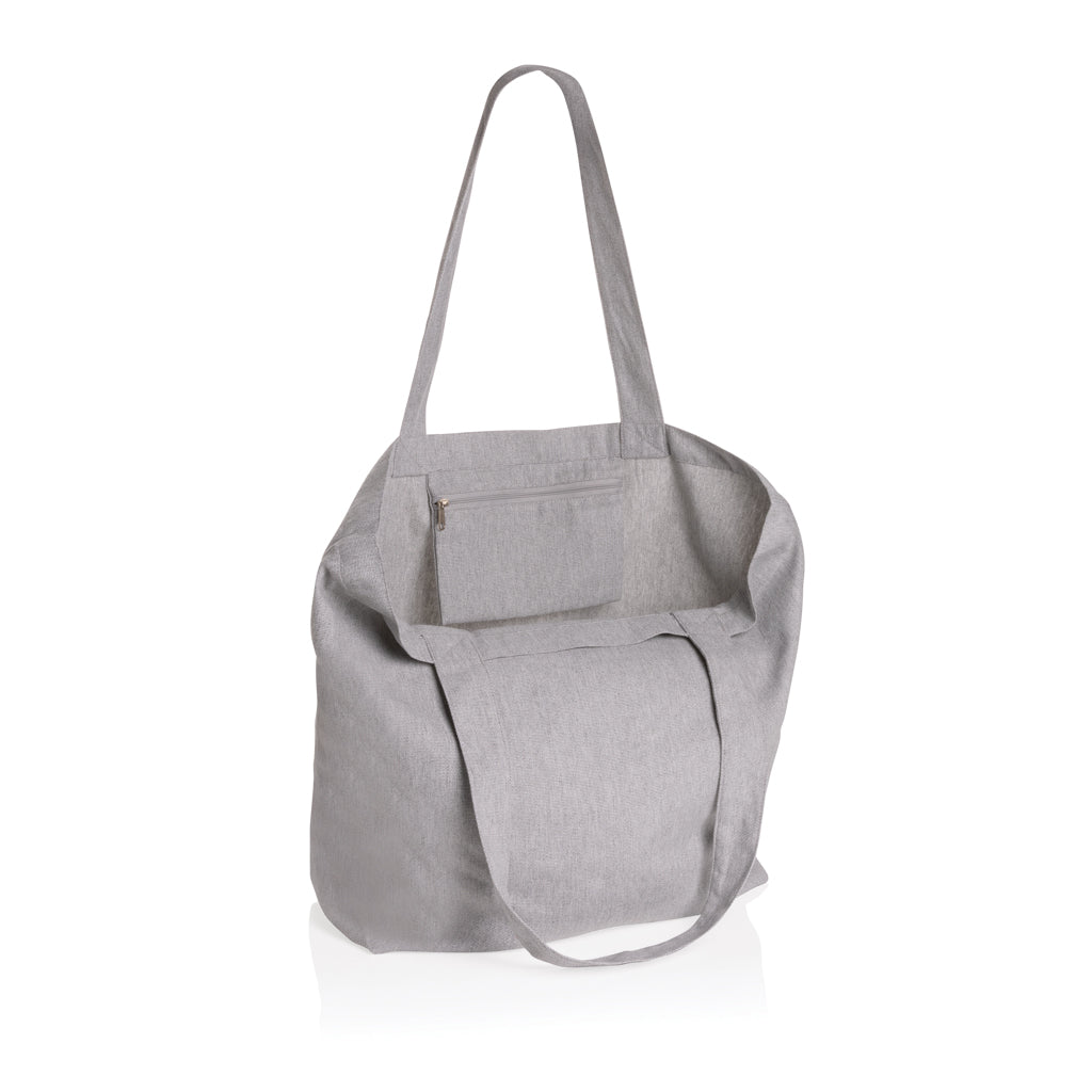 Impact Aware™ 240 gsm rcanvas shopper w/pocket undyed - Grey