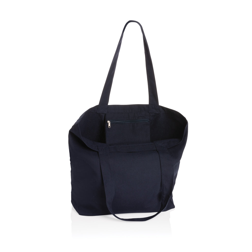 Impact Aware™ 240 gsm rcanvas shopper w/pocket undyed - Navy