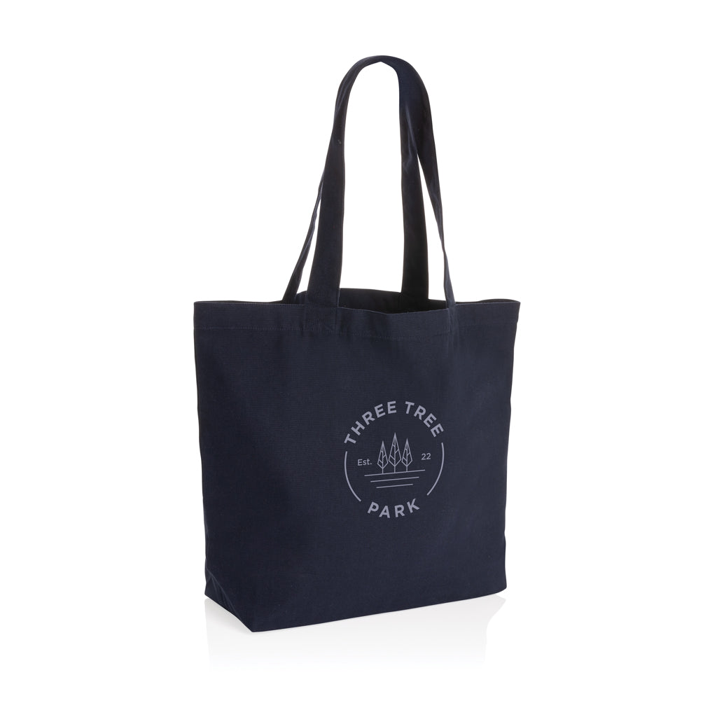 Impact Aware™ 240 gsm rcanvas shopper w/pocket undyed - Navy