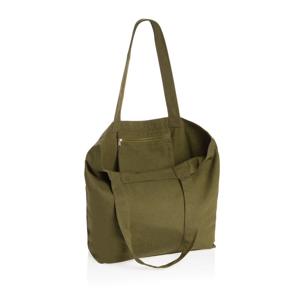 Impact Aware™ 240 gsm rcanvas shopper w/pocket undyed - Green