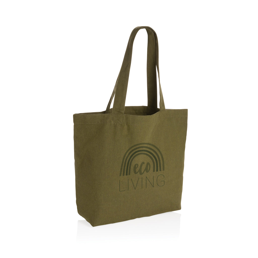 Impact Aware™ 240 gsm rcanvas shopper w/pocket undyed - Green