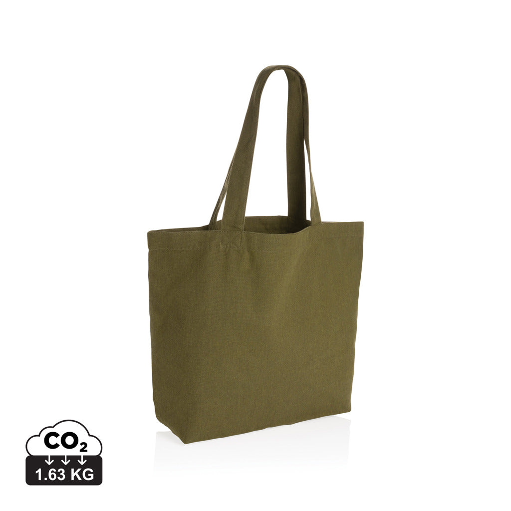 Impact Aware™ 240 gsm rcanvas shopper w/pocket undyed - Green