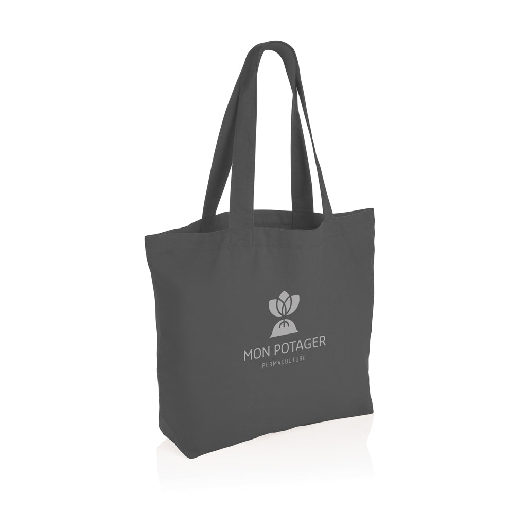 Impact Aware™ 240 gsm rcanvas shopper w/pocket undyed - Anthracite