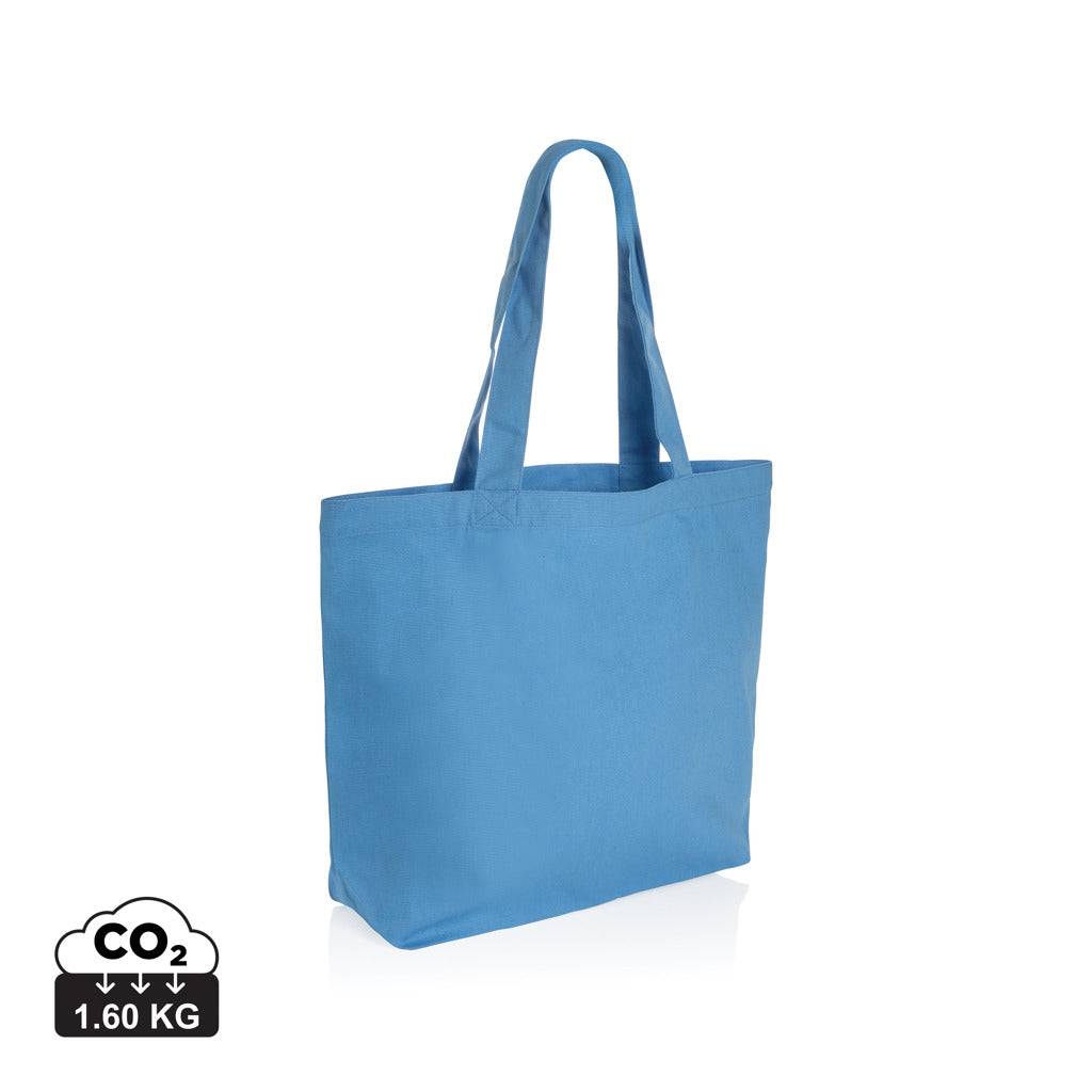 Impact Aware™ 240 gsm rcanvas shopper w/pocket - Tranquil Blue
