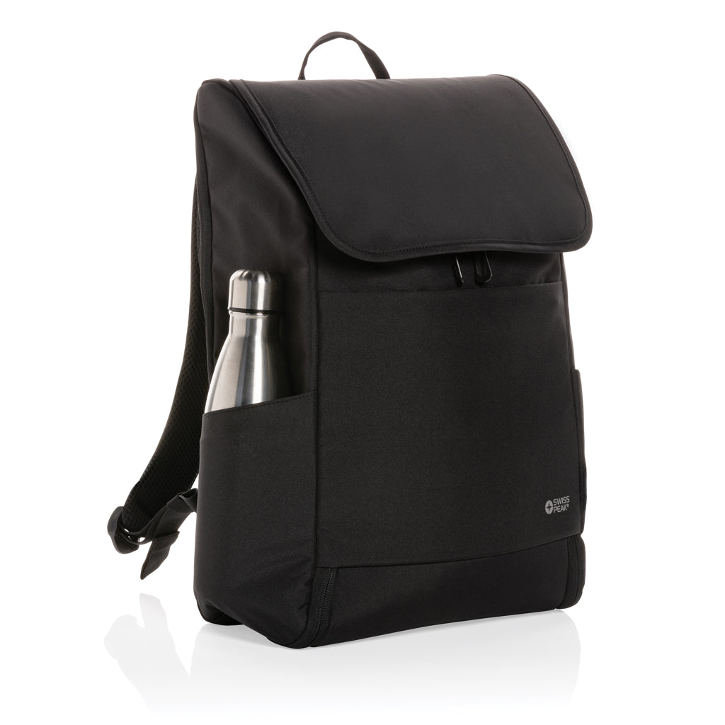 Swiss Peak Fern AWARE™ RPET all over zipper 15.6' backpack - Black