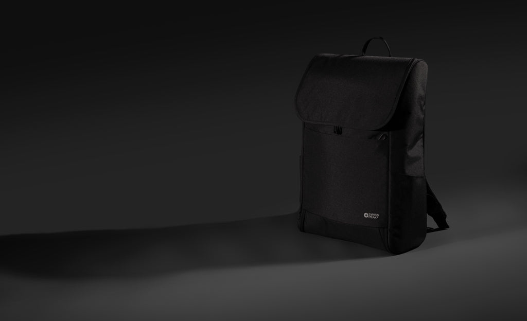 Swiss Peak Fern AWARE™ RPET all over zipper 15.6' backpack - Black