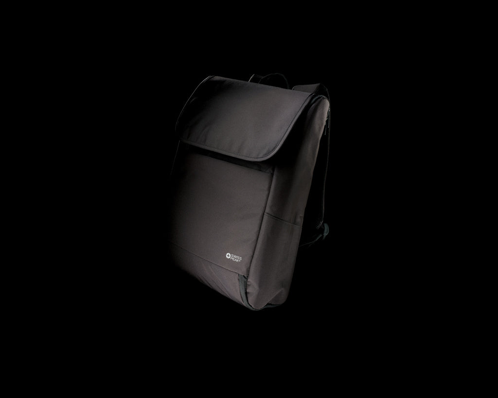 Swiss Peak Fern AWARE™ RPET all over zipper 15.6' backpack - Black