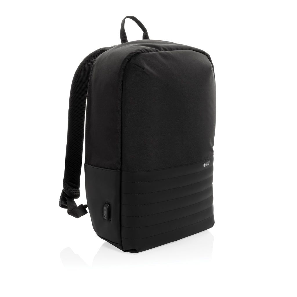 Swiss Peak AWARE™ RFID anti-theft 15.6'' laptop backpack - Black