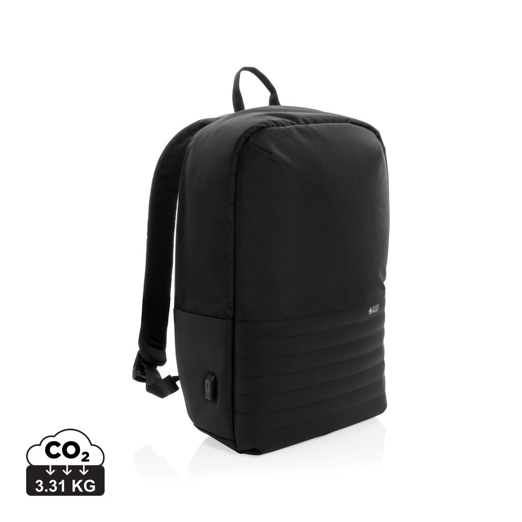 Swiss Peak AWARE™ RFID anti-theft 15.6'' laptop backpack - Black
