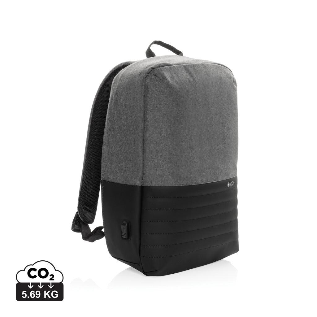 Swiss Peak AWARE™ RFID anti-theft 15.6'' laptop backpack - Grey