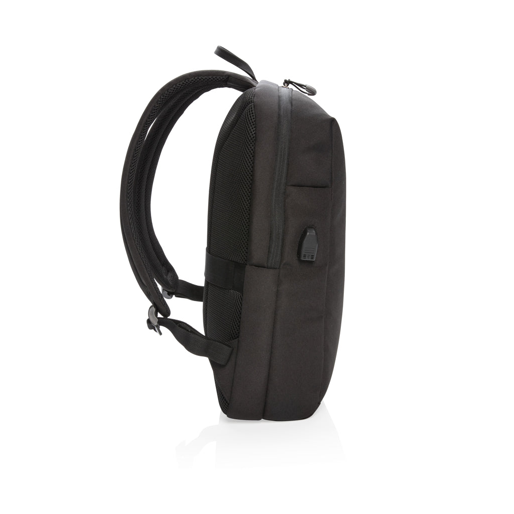 Swiss Peak AWARE™ RFID and USB A laptop backpack - Black