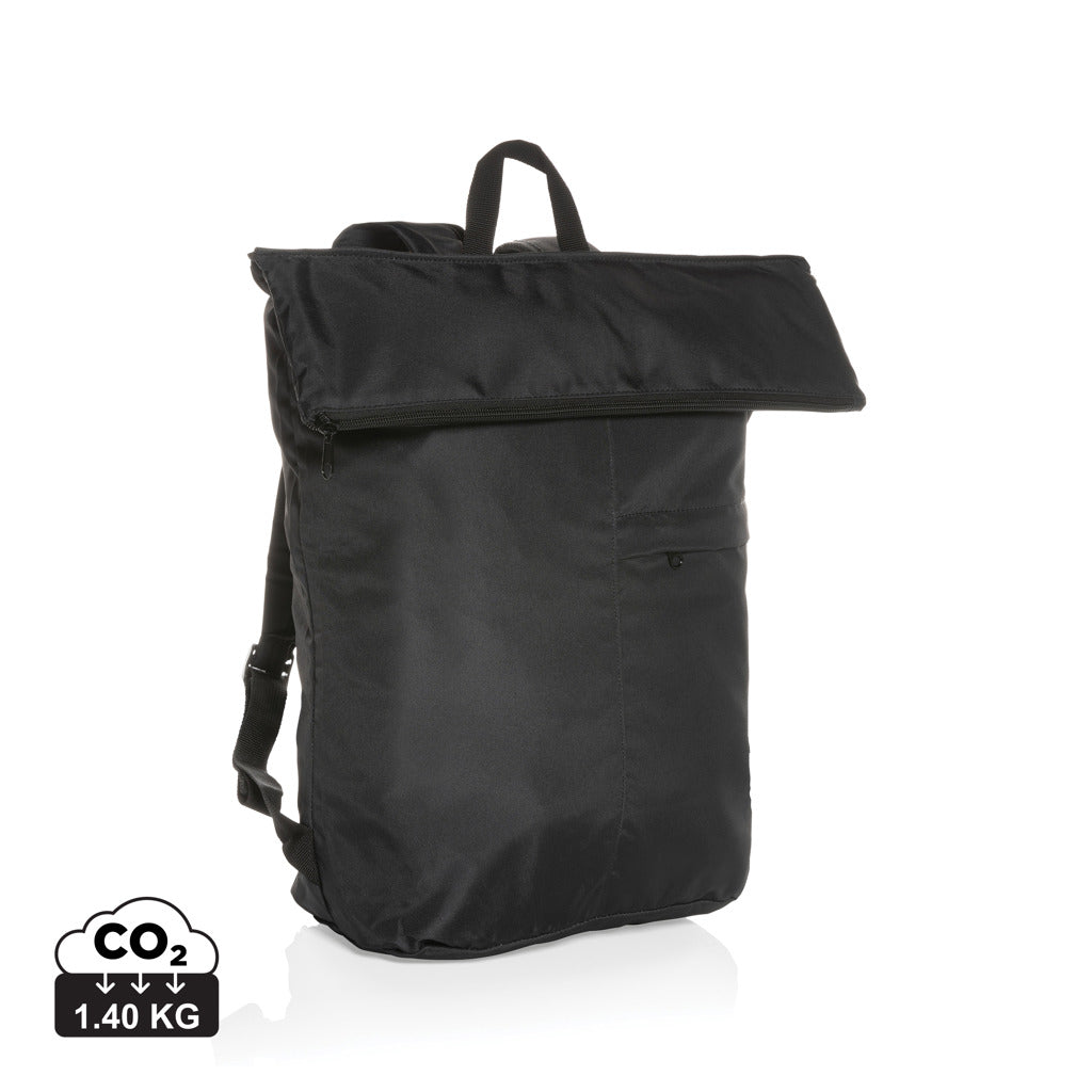 Dillon AWARE™ RPET lightweight foldable backpack - Black