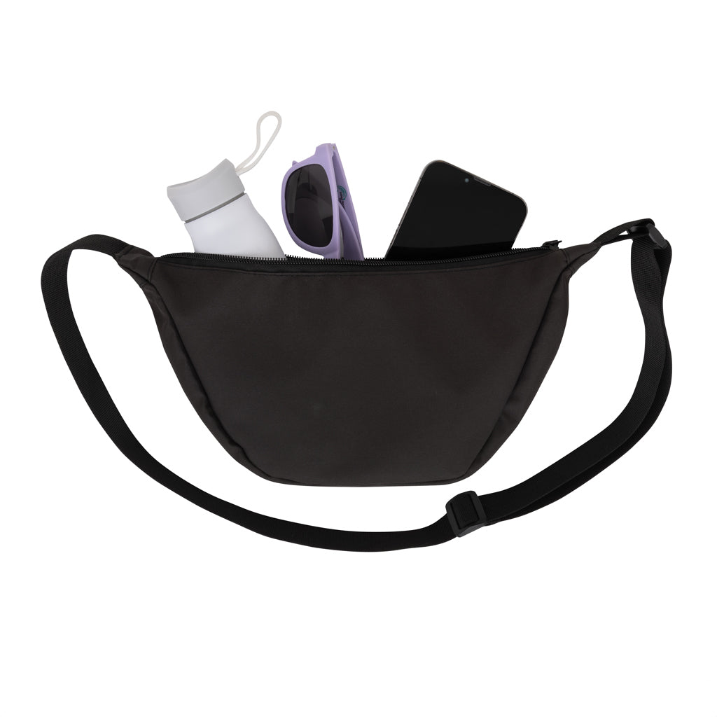Crescent AWARE™ RPET half moon sling bag - Black