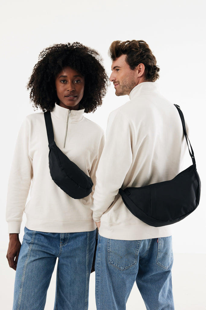 Crescent AWARE™ RPET half moon sling bag - Black