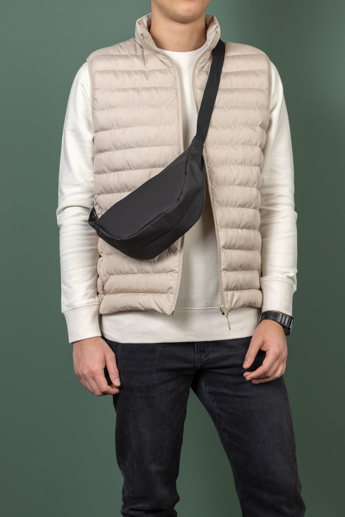 Crescent AWARE™ RPET half moon sling bag - Black