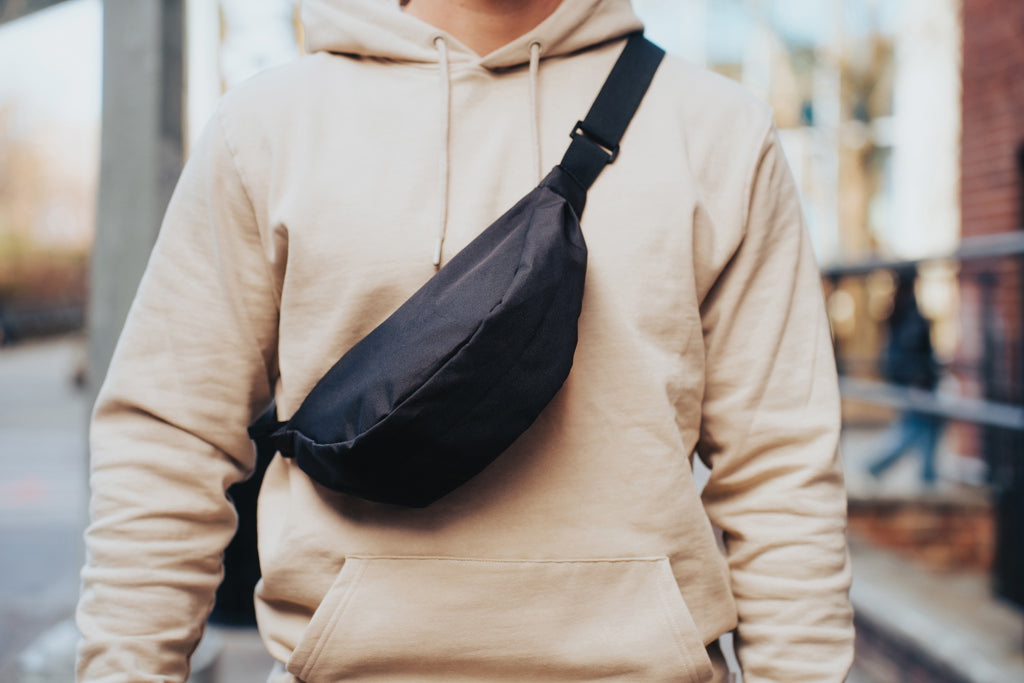Crescent AWARE™ RPET half moon sling bag - Black