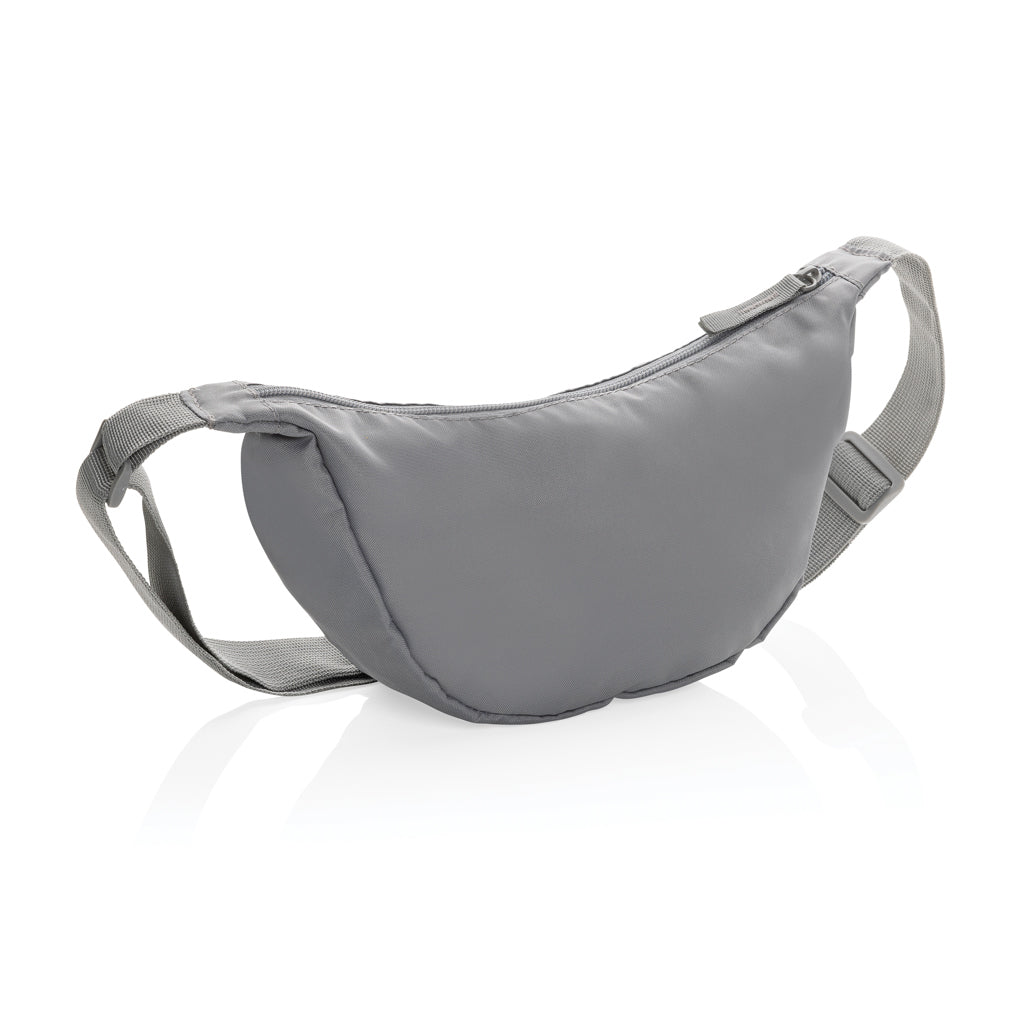 Crescent AWARE™ RPET half moon sling bag - Silver Grey