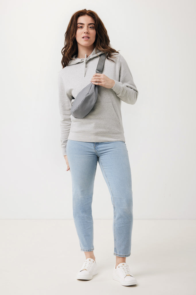 Crescent AWARE™ RPET half moon sling bag - Silver Grey