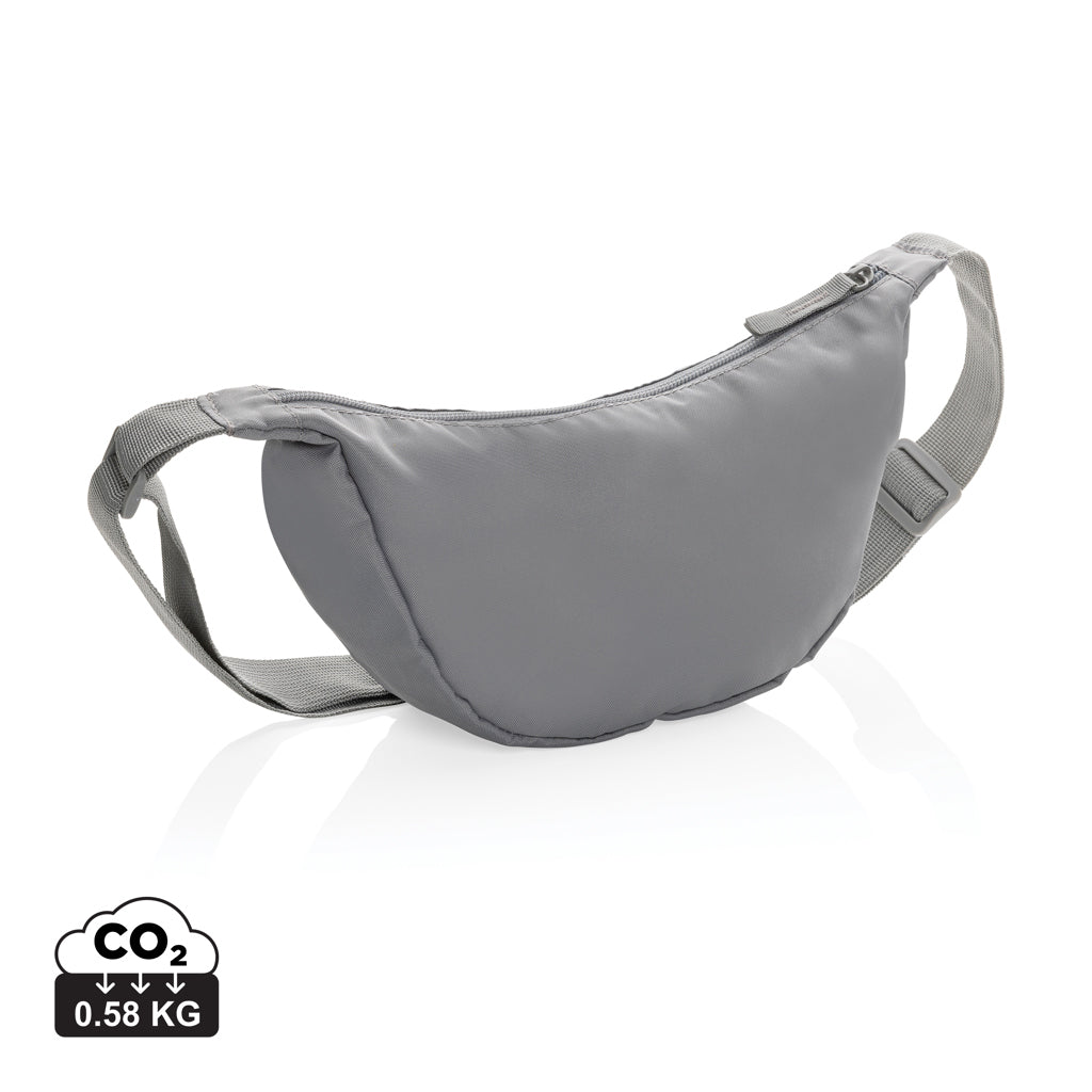 Crescent AWARE™ RPET half moon sling bag - Silver Grey