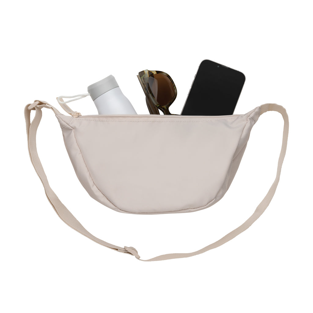 Crescent AWARE™ RPET half moon sling bag - Beige
