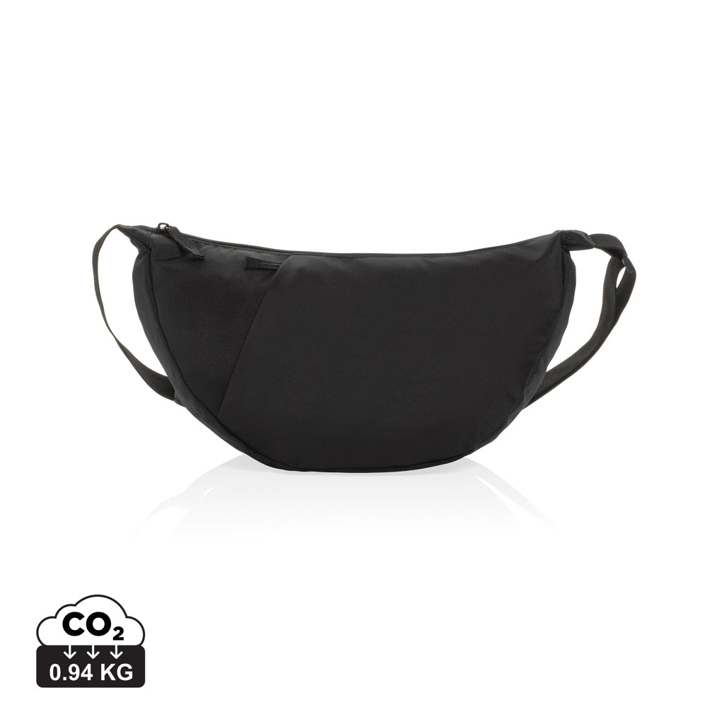 Crescent XL AWARE™ RPET half moon sling bag - Black