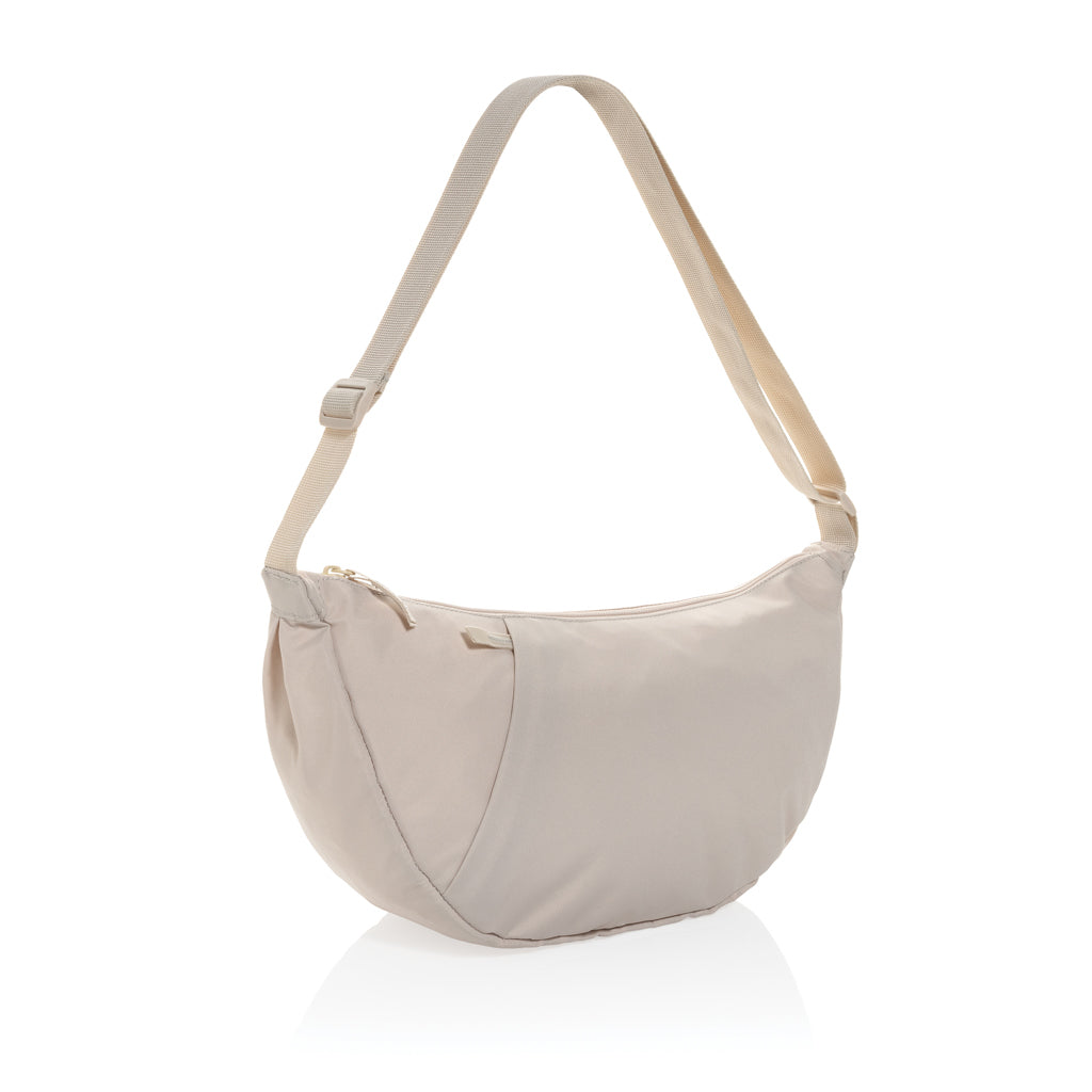 Crescent XL AWARE™ RPET half moon sling bag - Beige