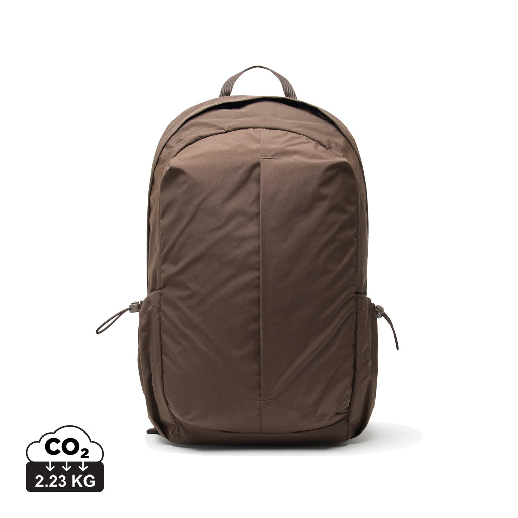 KENTO URBAN RCS recycled nylon 15.6 inch Backpack with front - Brown