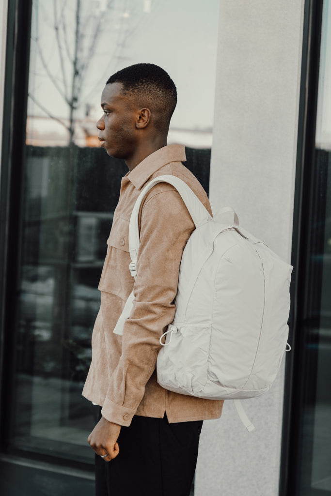 KENTO URBAN RCS recycled nylon 15.6 inch Backpack with front - Beige