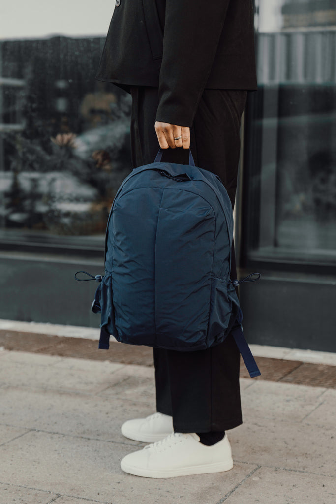 KENTO URBAN RCS recycled nylon 15.6 inch Backpack with front - Navy