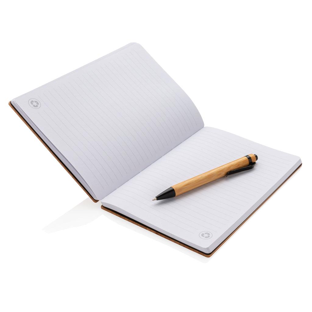 A5 Bamboo notebook & pen set - Brown